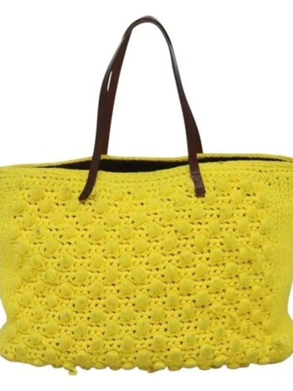 FENDI Shoulder Bag Wool Yellow Auth BD1221 - Picture 2 of 16